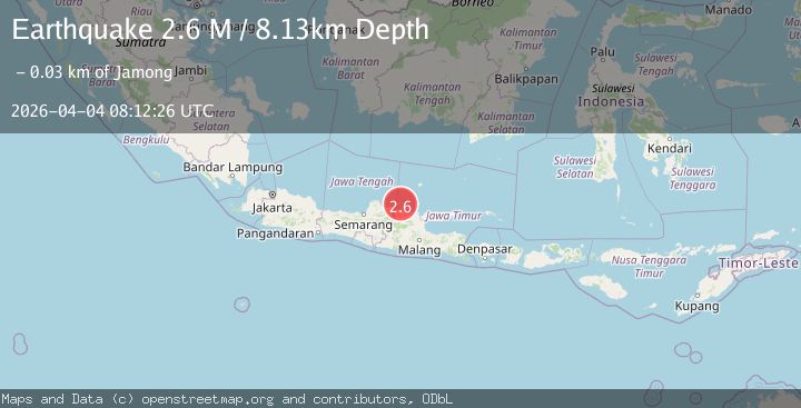 Map of Java, Indonesia