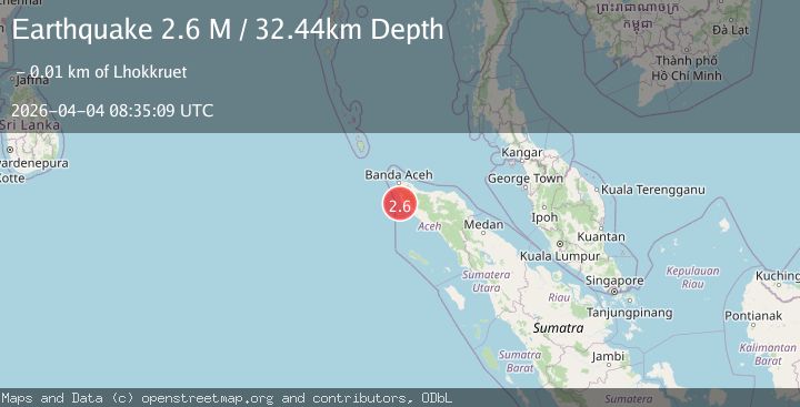 Map of Northern Sumatra, Indonesia