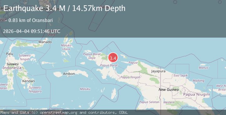 Map of West Papua Region, Indonesia