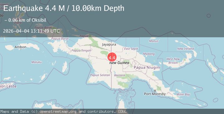 Map of New Guinea, Papua New Guinea