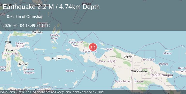 Map of West Papua Region, Indonesia