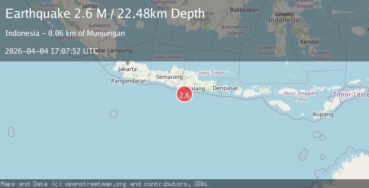Map of Java, Indonesia