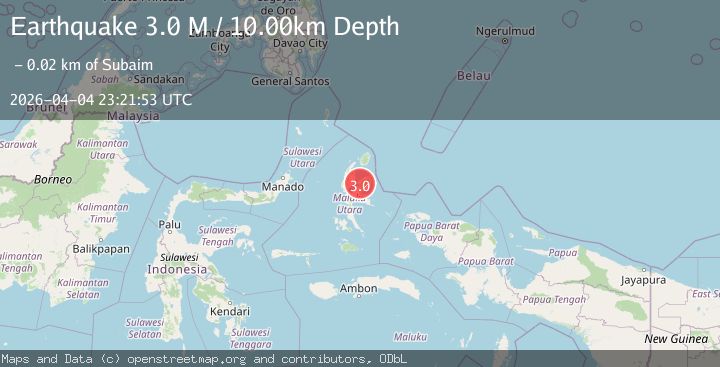 Map of Halmahera, Indonesia