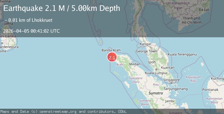 Map of Northern Sumatra, Indonesia