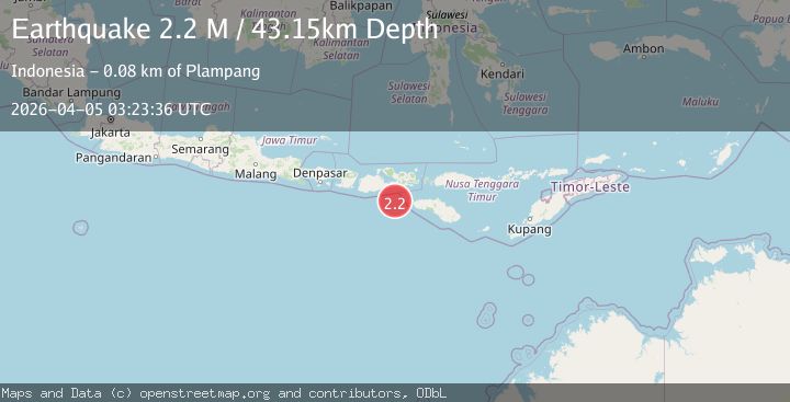 Map of Sumbawa Region, Indonesia