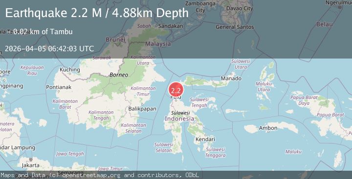 Map of Minahassa Peninsula, Sulawesi