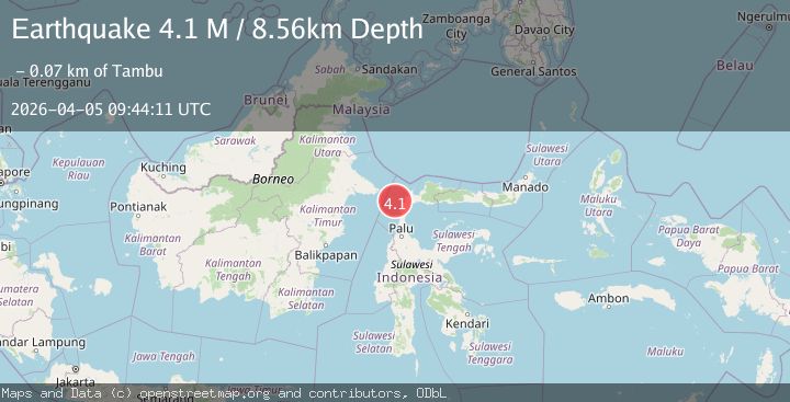 Map of Minahassa Peninsula, Sulawesi