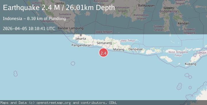 Map of Java, Indonesia