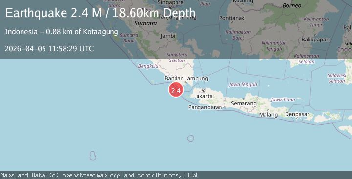 Map of Sunda Strait, Indonesia