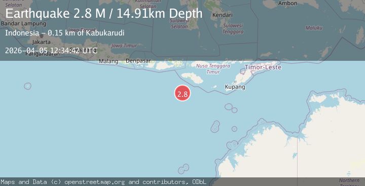 Map of South of Sumba, Indonesia