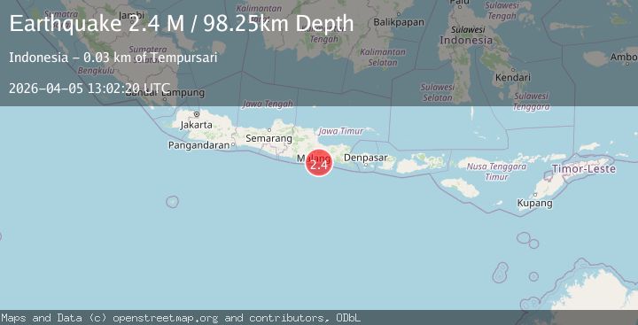 Map of Java, Indonesia