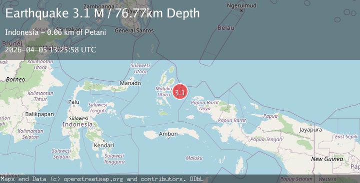 Map of Halmahera, Indonesia