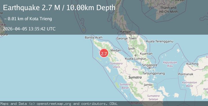 Map of Northern Sumatra, Indonesia