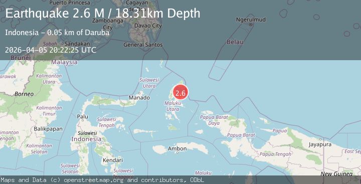 Map of Halmahera, Indonesia