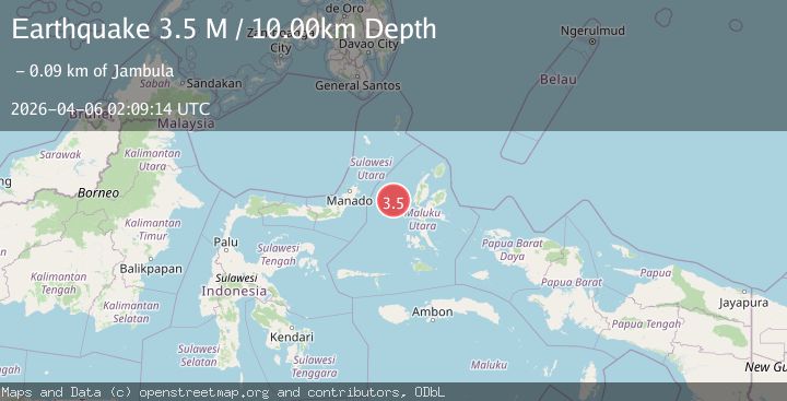 Map of Northern Molucca Sea