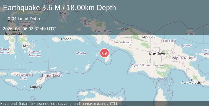 Map of Aru Islands Region, Indonesia
