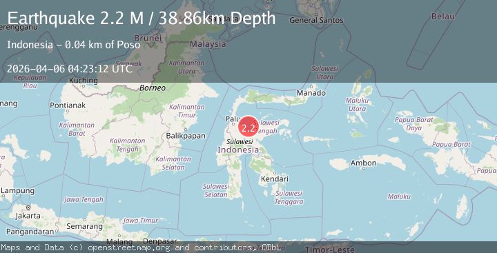 Map of Sulawesi, Indonesia