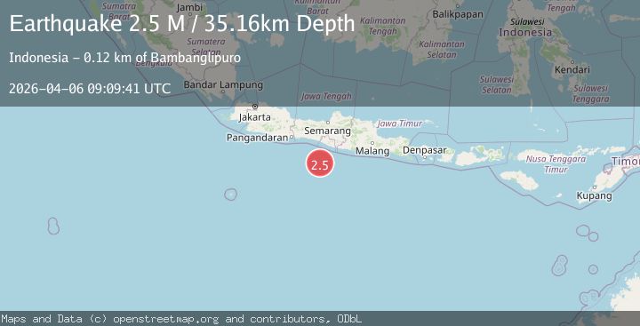Map of Java, Indonesia