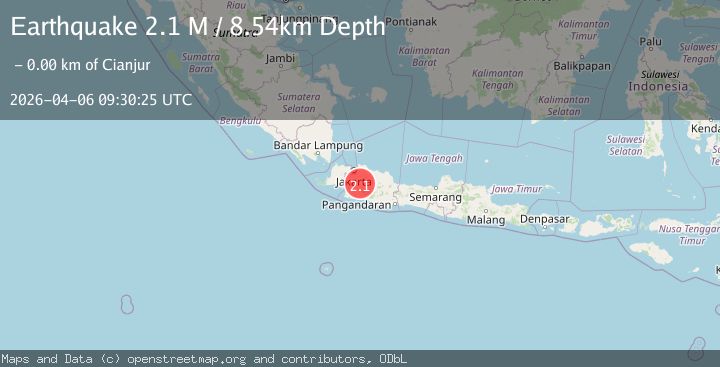 Map of Java, Indonesia