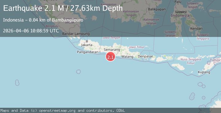 Map of Java, Indonesia