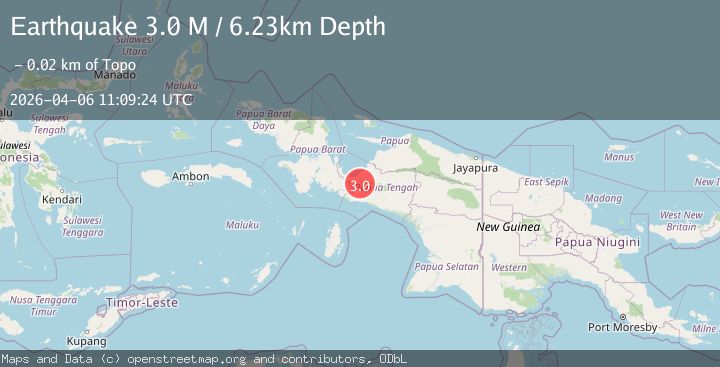Map of West Papua Region, Indonesia
