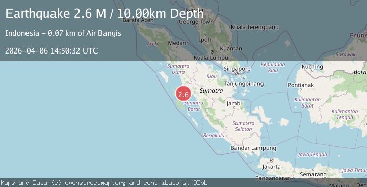 Map of Southern Sumatra, Indonesia