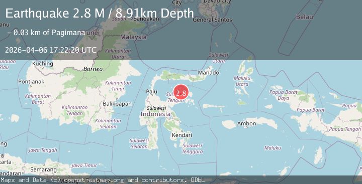 Map of Minahassa Peninsula, Sulawesi