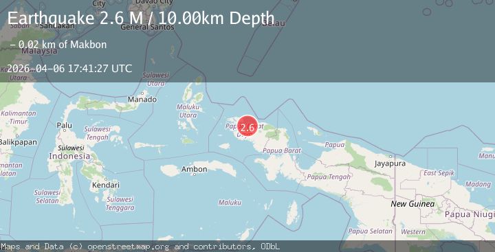 Map of West Papua Region, Indonesia