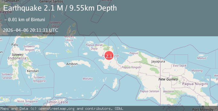 Map of West Papua Region, Indonesia