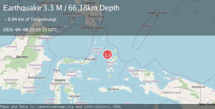 Map of Halmahera, Indonesia