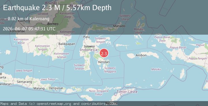 Map of Sulawesi, Indonesia