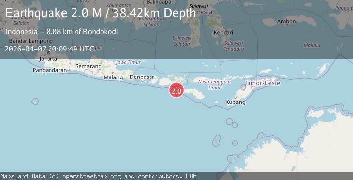 Map of Sumbawa Region, Indonesia