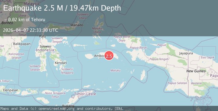 Map of Seram, Indonesia