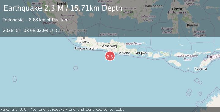 Map of Java, Indonesia