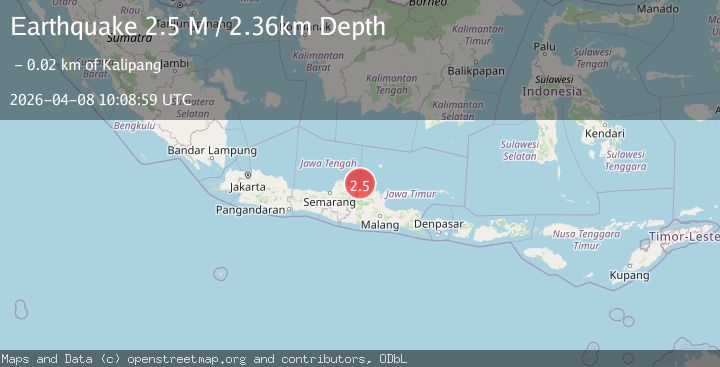 Map of Java, Indonesia