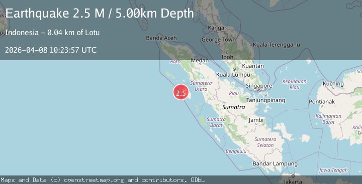 Map of Northern Sumatra, Indonesia