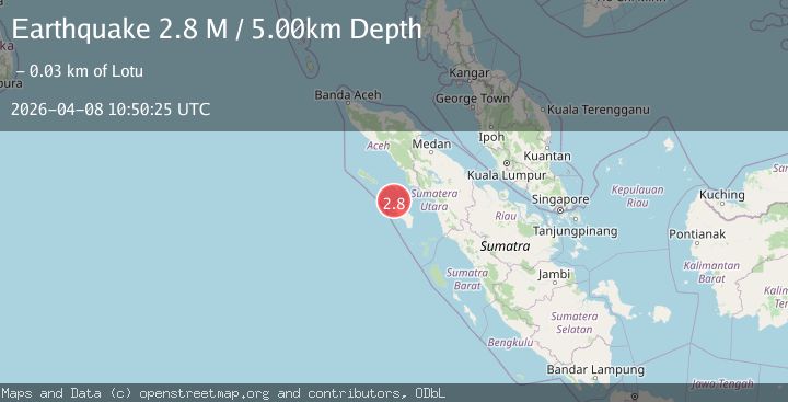 Map of Northern Sumatra, Indonesia