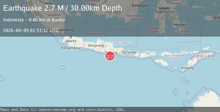 Map of Java, Indonesia