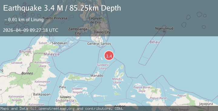 Map of Talaud Islands, Indonesia