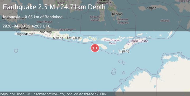 Map of South of Sumbawa, Indonesia