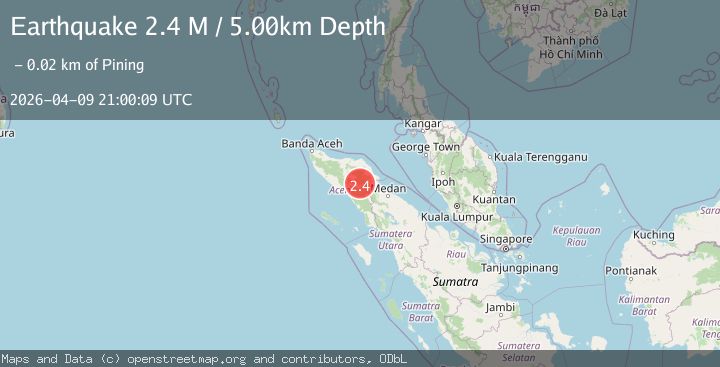 Map of Northern Sumatra, Indonesia