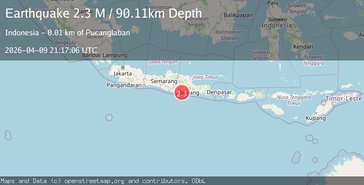 Map of Java, Indonesia