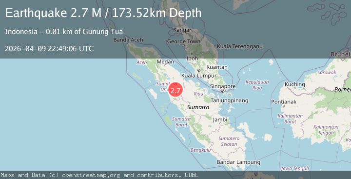 Map of Northern Sumatra, Indonesia