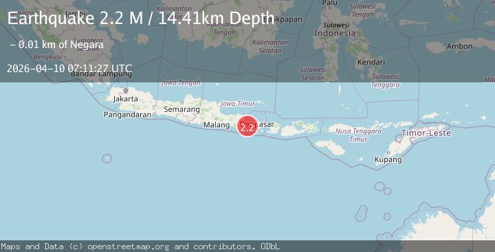 Map of Bali Region, Indonesia