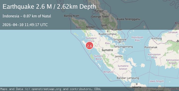Map of Northern Sumatra, Indonesia