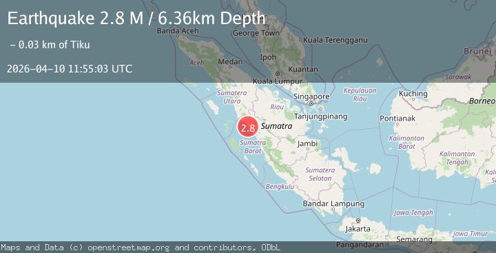 Map of Southern Sumatra, Indonesia