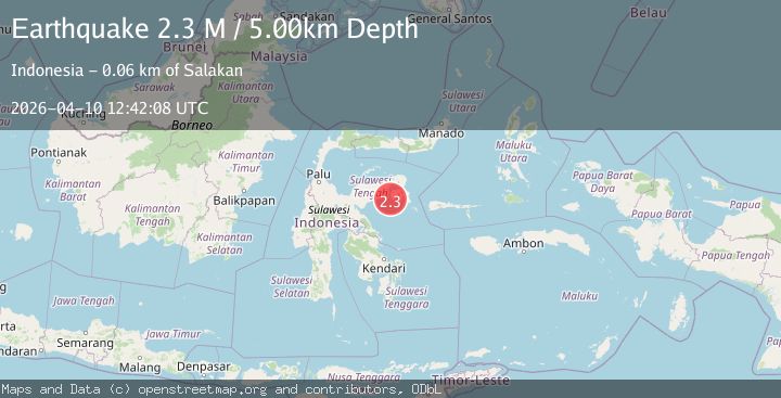 Map of Sulawesi, Indonesia