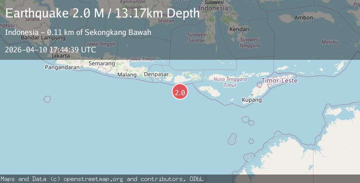 Map of Sumbawa Region, Indonesia
