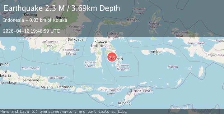Map of Sulawesi, Indonesia