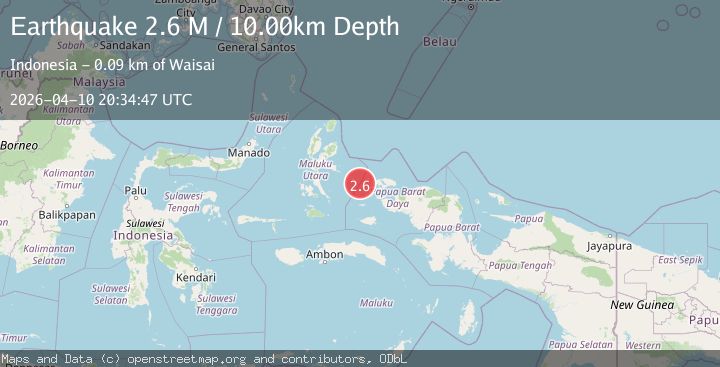 Map of Halmahera, Indonesia